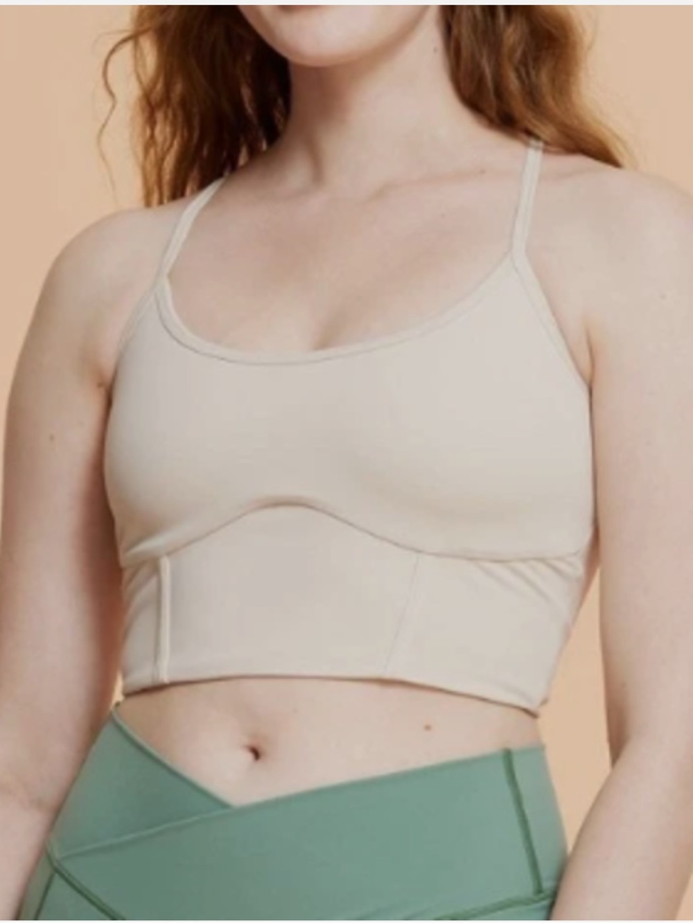 Blogilates Women’s Longline Bralette in Beige size M